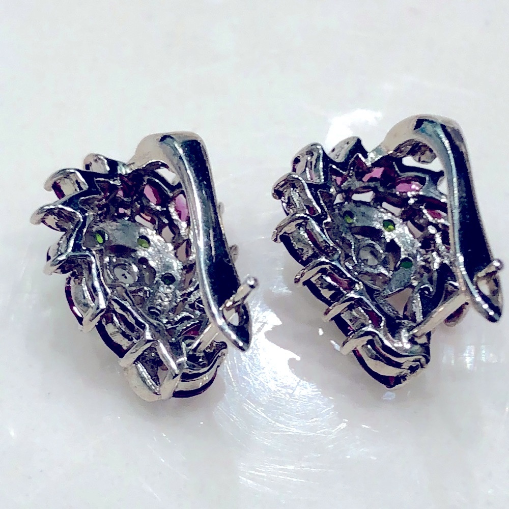 Amethyst Aquamarine 14KGP Earrings - Picture 5 of 7